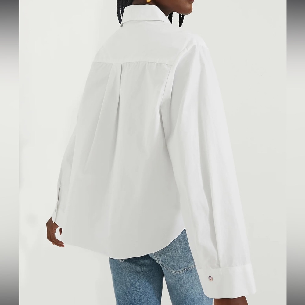 White Mara Cropped Button Down - Picture 3 of 11